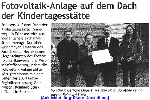 Pressebericht, Blickpunkt Erlensee vom 16.03.2008 Pressebericht, Blickpunkt Erlensee vom 16.03.2008